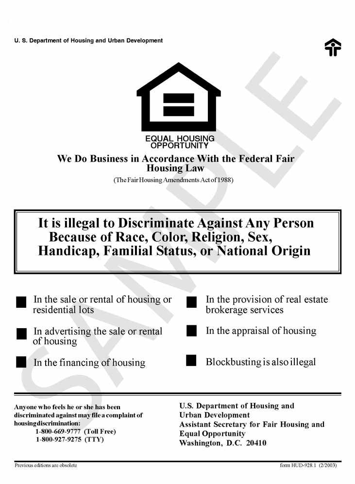Fair Housing Sign